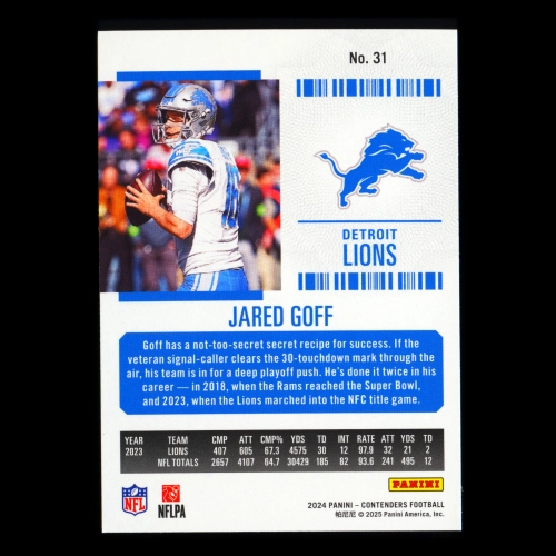 Jared Goff 2024 Panini Contenders Lions