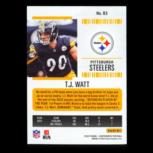 T.J. Watt 2024 Panini Contenders Steelers