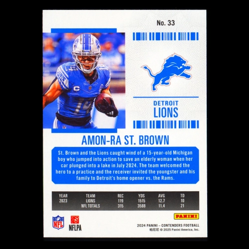 Amon-Ra St. Brown 2024 Panini Contenders Lions