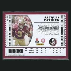 Jacques Patrick RC 2019 Contenders Draft Picks Rookie Auto Seminoles/Bengals