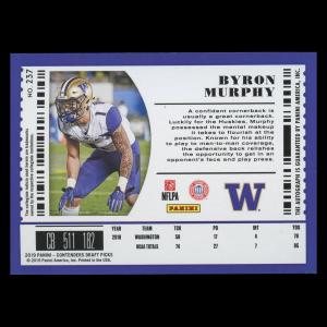 Byron Murphy RC 2019 Contenders Draft Picks Rookie Blue Foil Huskies/Cardinals