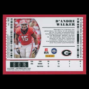 D'Andre Walker RC 2019 Contenders Draft Picks Rookie Auto Bulldogs | Titans