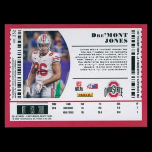 Dre'Mont Jones RC 2019 Contenders Draft Picks Rookie Buckeyes/Broncos