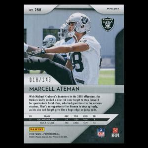 Marcell Ateman RC 2018 Prizm Red Wave Rookie Raiders 018/149
