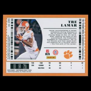 Tre Lamar RC 2019 Contenders Draft Picks Rookie Tigers