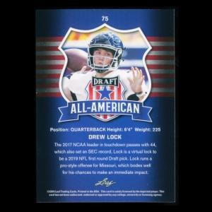 Drew Lock 2019 Leaf Draft All-American Gold Tigers/Broncos
