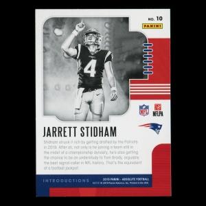 Jarrett Stidham RC 2019 Absolute Introductions Patriots