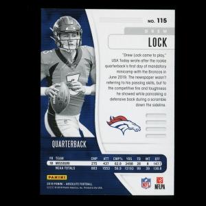 Drew Lock RC 2019 Absolute Rookie Broncos