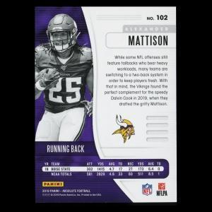 Alexander Mattison RC 2019 Absolute Rookie Vikings