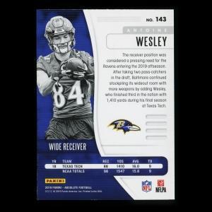 Antoine Wesley RC 2019 Absolute Rookie Ravens