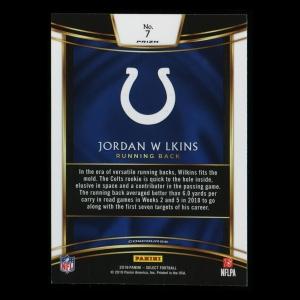 Jordan Wilkins RC 2018 Select Silver Rookie Colts