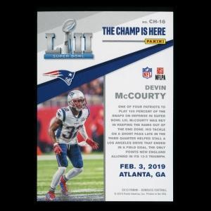 Devin McCourty 2019 Donruss The Champ Is Here Patriots