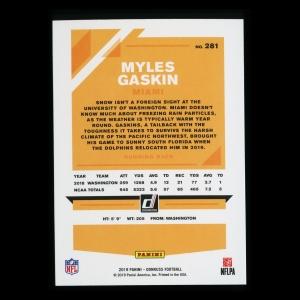 Myles Gaskin RC 2019 Donruss Rookie Dolphins