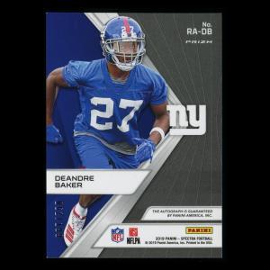 DeAndre Baker RC 2019 Spectra Rookie Auto Giants 62/199