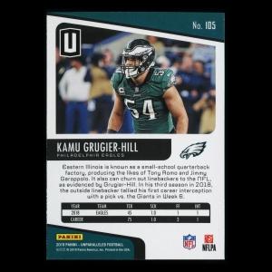 Kamu Grugier-Hill RC 2019 Unparalleled Rookie Eagles