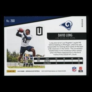 David Long RC 2019 Unparalleled Rookie Rams