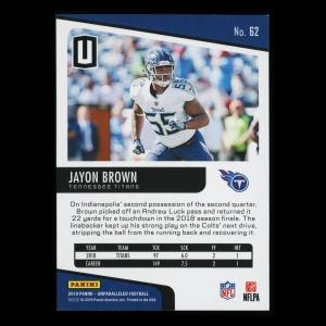 Jayon Brown RC 2019 Unparalleled Rookie Titans
