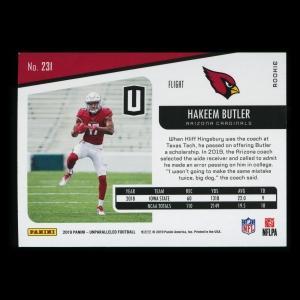 Hakeem Butler RC 2019 Unparalleled Flight Rookie Cardinals