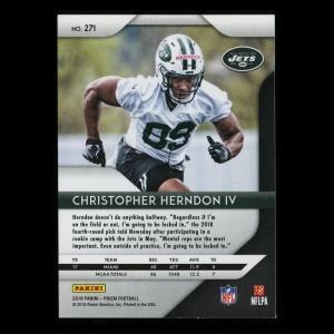 Christopher Herndon IV RC 2018 Prizm Rookie Jets