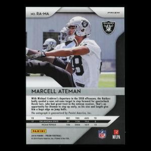 Marcell Ateman 2018 Prizm Green Pulsar Auto Raiders