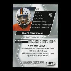 James Madison RC 2019 HIT Rookie Auto Bengals