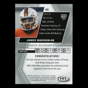 James Madison RC 2019 HIT Rookie Auto Bengals