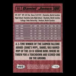 Daniel Jones 2019 HIT Premier Draft Rookie Blue Devils/Giants