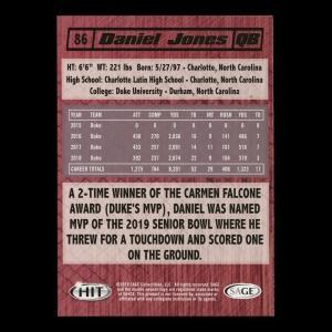 Daniel Jones 2019 HIT Premier Draft Rookie Blue Devils/Giants