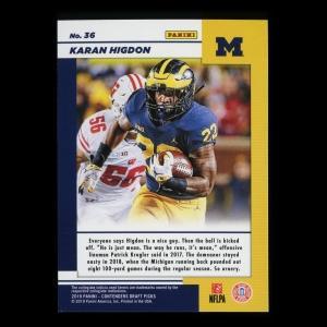 Karan Higdon 2019 Contender Draft Picks Game Day Ticket Wolverines