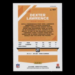 Dexter Lawrence RC 2019 Optic Rookie Pink Giants