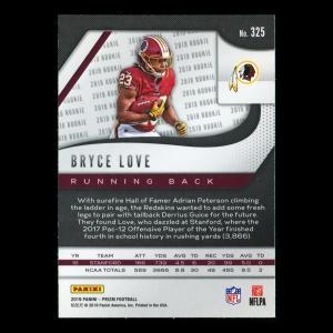 Bryce Love RC 2019 Prizm Rookie Redskins