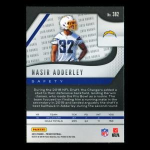 Nasir Adderley RC 2019 Prizm Rookie Chargers