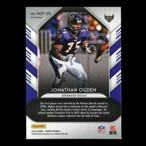 Jonathan Ogden 2018 Prizm Hall of Fame Silver Ravens
