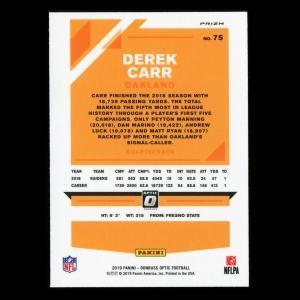 Derek Carr 2019 Optic Silver Raiders