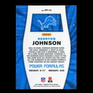 Kerryon Johnson 2019 Optic Power Formulas Lions