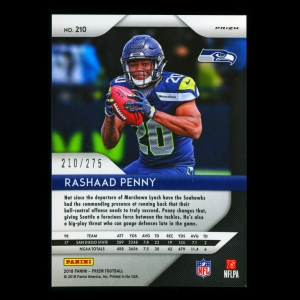 Rashaad Penny RC 2018 Prizm Hyper Rookie Seahawks 210/275
