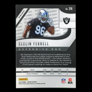 Clelin Ferrell RC 2019 Prizm Silver Rookie Raiders