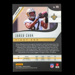 Jared Cook 2019 Prizm Silver Saints