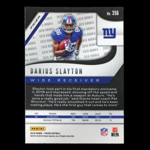 Darius Slayton RC 2019 Prizm Lazer Rookie Giants