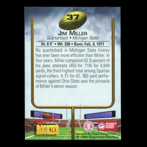 Jim Miller 1994 Signature Rookies Auto Spartans | Bears 3800/7750