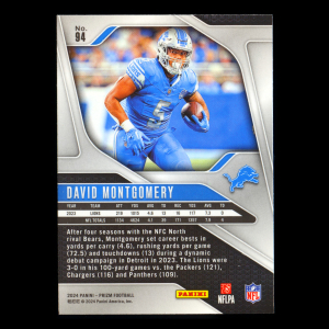 David Montgomery 2024 Panini Prizm Lions