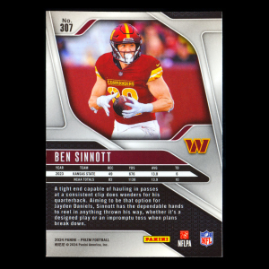 Ben Sinnott RC 2024 Panini Prizm Rookie Commanders