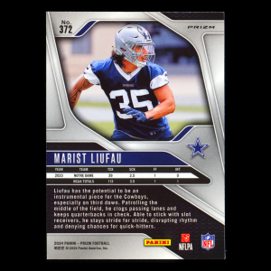 Marist Liufau RC 2024 Panini Prizm Orange Ice Rookie Cowboys