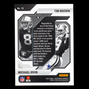 Irvin - Brown 2024 Contenders Historic Draft Class Contenders Cowboys - Raiders