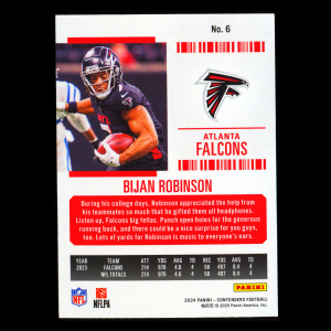 Bijan Robinson 2024 Panini Contenders Red Falcons