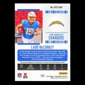 Ladd McConkey RC 2024 Panini Contenders Rookie Ticket Swatches Chargers