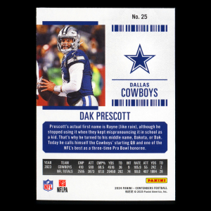 Dak Prescott 2024 Panini Contenders Cowboys