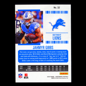 Jahmyr Gibbs 2024 Panini Contenders Lions