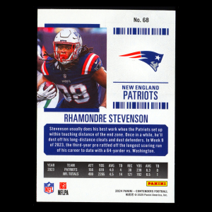 Rhamondre Stevenson 2024 Panini Contenders Patriots