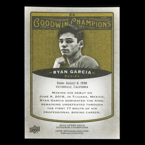 Ryan Garcia 2019 Upper Deck Goodwin Champions #54